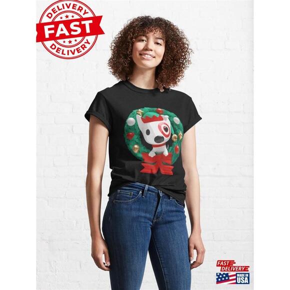 Tops - Merry Christmas Bullseye Dog Team Member Target Classic T-Shirt